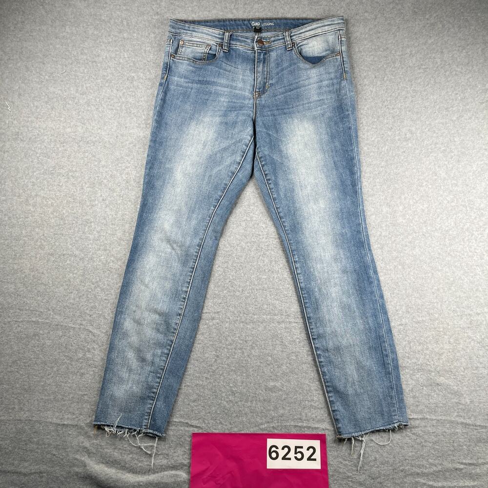 Gap Legging Jeans Womens Size 14 Light Wash Distressed Stretch Jegging